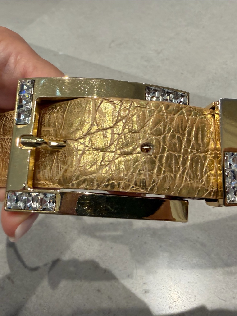 Gold Crystal Accent Women's Belt